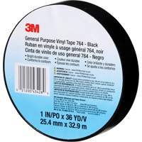 764 General-Purpose Vinyl Tape, 25.4 mm (1") W x 32.9 m (108') L, 5 mils, Black Southpoint Industrial Supply