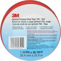 Ruban en vinyle pour travaux g&eacute;n&eacute;raux 764, 25,4 mm (1") la x 32,9 m (108') lo, 5 mils, Rouge Southpoint Industrial Supply