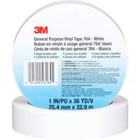 Ruban en vinyle pour travaux g&eacute;n&eacute;raux 764, 25,4 mm (1") la x 32,9 m (108') lo, 5 mils, Blanc Southpoint Industrial Supply