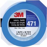 Ruban en vinyle 471, 25,4 mm (1") la x 32,9 m (108') lo, 5,3 mils, Bleu Southpoint Industrial Supply