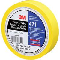 471 Vinyl Tape, 25.4 mm (1") W x 32.9 m (108') L, 5.3 mils, Yellow Southpoint Industrial Supply