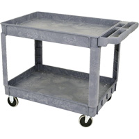 JPTC-3624 Chariot d'atelier robuste en polypropyl&egrave;ne, 2 niveaux, 46" la x 25-1/2" p x 33-1/4" h, 500 lb Cap Southpoint Industrial Supply