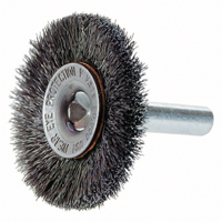Crimped Wire Wheel Brush with 1/4" Shank, 3" Dia., 0.014" Fill, 1/4" Arbor Southpoint Industrial Supply