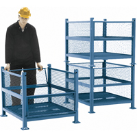 Open Mesh Containers, 2 Drop Gates, 2500 lbs. Capacity, 34.5" W x 40.5" D x 32.25" H CA397 | Southpoint Industrial Supply