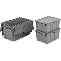 Flipak&reg; Polyethylene Plastic (PE) Distribution Containers, 11.8" x 9.8" x 7.7", Grey Southpoint Industrial Supply