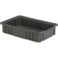 Contenant Divider Box, Poly&eacute;thyl&egrave;ne, 15,5" la x 9,9" p x 3,5" h, Gris Southpoint Industrial Supply