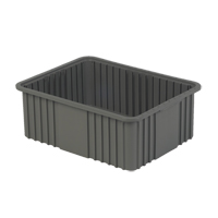 Contenant Divider Box, Poly&eacute;thyl&egrave;ne, 20,9" la x 15,9" p x 8" h, Gris Southpoint Industrial Supply