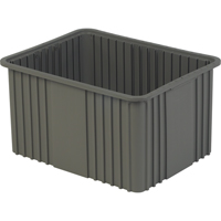 Contenant Divider Box, Poly&eacute;thyl&egrave;ne, 20,9" la x 15,9" p x 12" h, Gris Southpoint Industrial Supply