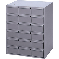Casiers &agrave; tiroirs industriels, 18 tiroirs, 17-1/4" la x 11-5/8" p x 21-1/4" h, Gris Southpoint Industrial Supply