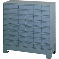 Casiers &agrave; tiroirs industriels avec base, 48 tiroirs, 34-1/8" la x 12-1/4" p x 33-3/4" h, Gris Southpoint Industrial Supply