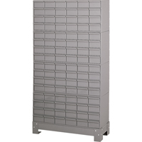 Casiers &agrave; tiroirs industriels avec base, 96 tiroirs, 34-1/8" la x 12-1/4" p x 62-1/2" h, Gris Southpoint Industrial Supply