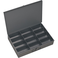 Boîtes &agrave; fond courb&eacute;, Acier, 12 compartiments, 18" la x 12" p, 3" h, Gris Southpoint Industrial Supply