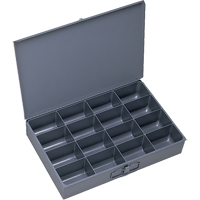 Boîtes &agrave; fond courb&eacute;, Acier, 16 compartiments, 18" la x 12" p, 3" h, Gris Southpoint Industrial Supply
