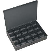 Boîtes &agrave; fond courb&eacute;, Acier, 20 compartiments, 18" la x 12" p, 3" h, Gris Southpoint Industrial Supply
