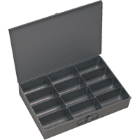Boîtes &agrave; fond courb&eacute;, Acier, 12 compartiments, 13 3/8" la x 9-1/4" p, 2" h, Gris Southpoint Industrial Supply