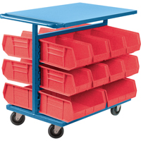 Chariot &agrave; bacs avec bacs, &agrave; deux c&ocirc;t&eacute;s, 20 bacs, 24" la x 38-1/2" p x 36-1/2" h Southpoint Industrial Supply
