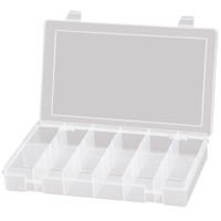 Compact Polypropylene Compartment Cases, 11" W x 6-3/4" D x 1-3/4" H, 12 Compartments Southpoint Industrial Supply
