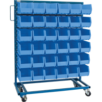 Single-Sided Mobile Bin Rack, Single-sided, 36 bins, 36" W x 16" D x 46-1/2" H Southpoint Industrial Supply