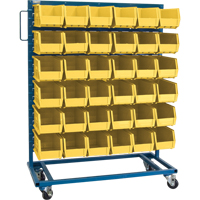 Single-Sided Mobile Bin Rack, Single-sided, 36 bins, 36" W x 16" D x 46-1/2" H Southpoint Industrial Supply