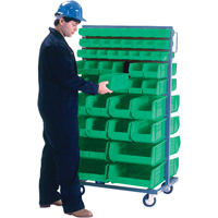 Double-Sided Mobile Bin Rack, Double-sided, 96 bins, 36" W x 24" D x 63" H Southpoint Industrial Supply