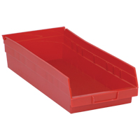 Bacs de rangement pour tablettes, 8-3/8" la x 4" H x 17-7/8" p, Rouge, Capacit&eacute; 40 lb Southpoint Industrial Supply