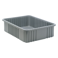 Contenants Divider Box, Plastique, 22,5" la x 17,5" p x 6" h, Gris Southpoint Industrial Supply