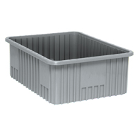 Contenants Divider Box, Plastique, 22,5" la x 17,5" p x 8" h, Gris Southpoint Industrial Supply