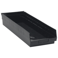 Economy Shelf Bin, 8-3/8" W x 4" H x 23-5/8" D, Black, 60 lbs. Capacity Southpoint Industrial Supply
