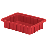 Contenants Divider Box, Poly&eacute;thyl&egrave;ne, 22,4" la x 17,4" p x 5" h, Rouge Southpoint Industrial Supply