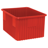 Contenants Divider Box, Plastique, 22,5" la x 17,5" p x 12" h, Rouge Southpoint Industrial Supply