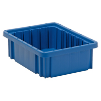 Divider Box&reg; Containers, Plastic, 10.9" W x 8.3" D x 3.5" H, Blue Southpoint Industrial Supply