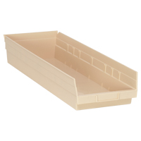 Economy Shelf Bin, 8-3/8" W x 4" H x 23-5/8" D, Ivory, 60 lbs. Capacity Southpoint Industrial Supply