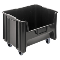 Bac g&eacute;ant mobile empilable, 12-7/16" ha x 19-7/8" la x 15-1/4" p, Capacit&eacute; de 250 lb, Noir Southpoint Industrial Supply
