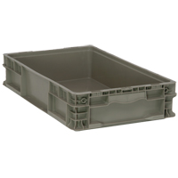 Collapsible Stacking Container, 15" W x 24" D x 5" H, Grey Southpoint Industrial Supply