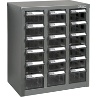KPC-600 Parts Cabinet, Galvanized Steel, 18 Drawers, 13-9/10" x 8-7/10" x 16-3/10", Grey Southpoint Industrial Supply