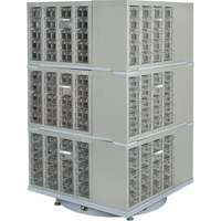 Heavy-Duty Industrial Carousel Drawer Cabinet, Steel, 240 Drawers, 27" W x 27" D x 48" H, Grey Southpoint Industrial Supply