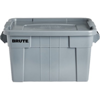 Bac de stockage Brute avec couvercle, 27,88” p x 17,38” la x 15,13” h, Capacit&eacute; 160 lb, Gris Southpoint Industrial Supply