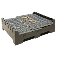 Collapsible Bulk Container, 47.2" L x 39.4" W x 39.4" H, Grey Southpoint Industrial Supply