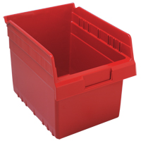 Store-Max Shelf Bins, 8-3/8" W x 8" H x 11-5/8" D, Red, 44 lbs. Capacity Southpoint Industrial Supply