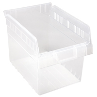 Store-Max Shelf Bins, 8-3/8" W x 8" H x 11-5/8" D, Clear, 44 lbs. Capacity Southpoint Industrial Supply