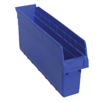Store-Max Shelf Bins, 4-3/8" W x 8" H x 17-7/8" D, Blue, 56 lbs. Capacity Southpoint Industrial Supply