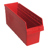 Store-Max Shelf Bins, 6-5/8" W x 8" H x 17-7/8" D, Red, 56 lbs. Capacity Southpoint Industrial Supply