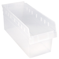 Store-Max Shelf Bins, 8-3/8" W x 8" H x 17-7/8" D, Clear, 56 lbs. Capacity Southpoint Industrial Supply