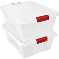 Plastic Latch Container, 15.875" W x 21" D x 7.75" H, Clear Southpoint Industrial Supply
