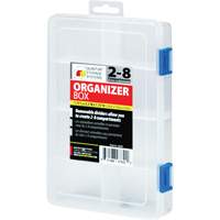Plastic Compartment Box, 5.5" W x 7.75" D x 1.75" H, 8 Compartments Southpoint Industrial Supply