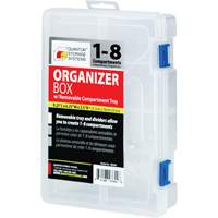 Plastic Compartment Box, 6.25" W x 9.25" D x 2.2" H, 8 Compartments Southpoint Industrial Supply