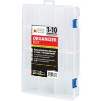 Plastic Compartment Box, 7.75" W x 11.75" D x 2.2" H, 10 Compartments Southpoint Industrial Supply