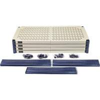 &eacute;tag&egrave;re en fils m&eacute;talliques avec tablettes en plastique, Cadre en fils m&eacute;talliques avec tablettes en plastique, Sans boulons, Capacit&eacute; 600 lb, 30" la x 72" h x 18" p Southpoint Industrial Supply