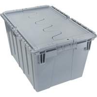 Flip Top Plastic Distribution Container, 21.65" x 15.5" x 12.5", Grey Southpoint Industrial Supply