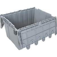 Flip Top Plastic Distribution Container, 21.65" x 15.5" x 12.5", Grey Southpoint Industrial Supply